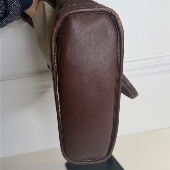 Coach 6122 vintage Bleecker Satchel linen canvas and brown leather tote bag - Picture 5 of 12